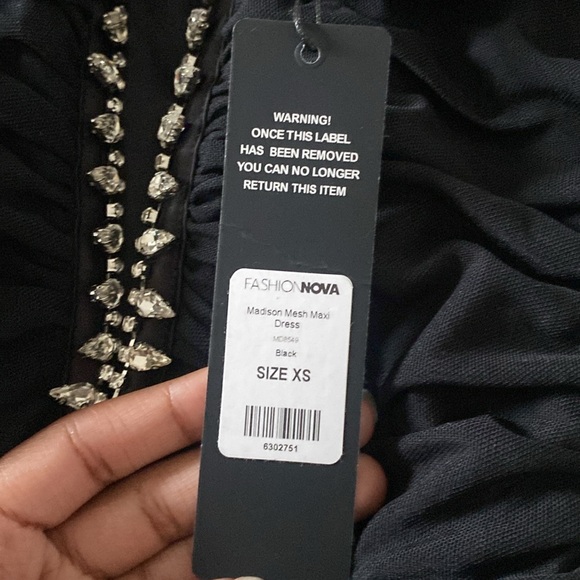 Madison Mesh Black Maxi Dress - Picture 3 of 6